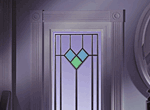 crystal facets stained glass window style